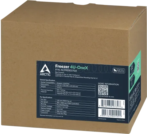 Photo de Ventilateur processeur Arctic Freezer 4U-OneX (Noir)