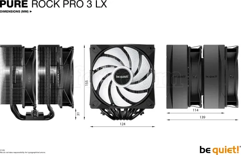Photo de Ventilateur processeur be quiet! Pure Rock Pro 3 LX RGB (Noir)
