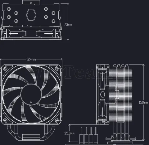 Photo de Ventilateur processeur Cooler Master Hyper 212 Spectrum V3 RGB (Noir)