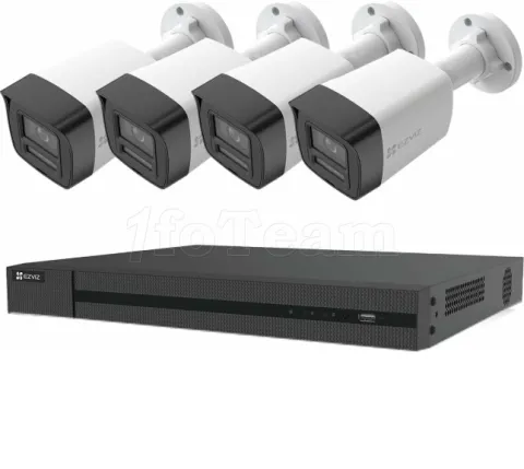 Photo de Visualiseur de caméra + 4x Caméras extérieures Ezviz H3K PoE Kit 4K (Noir/Blanc)