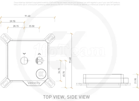 Photo de Waterblock CPU Ekwb EK-Quantum Velocity Intel RGB (Noir)