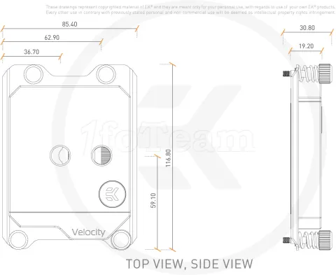 Photo de Waterblock CPU Ekwb EK-Quantum Velocity sTR4 RGB (Noir)