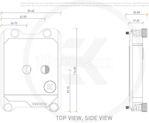 Photo de Waterblock CPU Ekwb EK-Quantum Velocity sTR4 (Transparent)