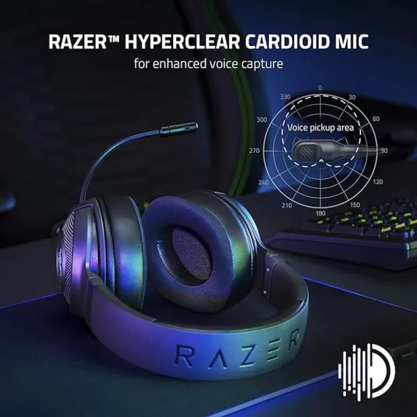 Le Casque Micro Razer Kraken V3 X offre une expérience audio de haute qualité, avec des haut-parleurs de 40 mm offrant un son clair et immersif pour une immersion totale dans vos jeux préférés.